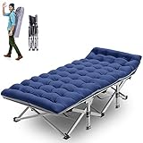 Folding Camping Cots for Adults, ABORON Double Layer 1200D Cot for Sleeping, Heavy Duty Guest Bed...