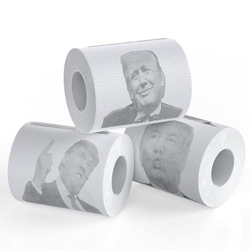Fairly Odd Novelties Donald Trump Novelty Political Humor Funny Toilet Paper Gag Gift, Set of 3 Rolls.