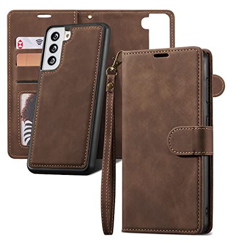 Étui Samsung Galaxy S21 Café | Housse Portefeuille Magnétique QLTYPRI
