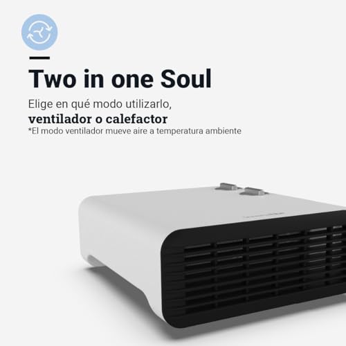 Miniatura 4 de Universalblue Termoventilador Eléctrico Blanco Máxima Eficiencia Calor En - Tiempo Calefactor Horizontal 3 Modos Bajo Consumo Termostato Ajustable Función Ventilador 15 M