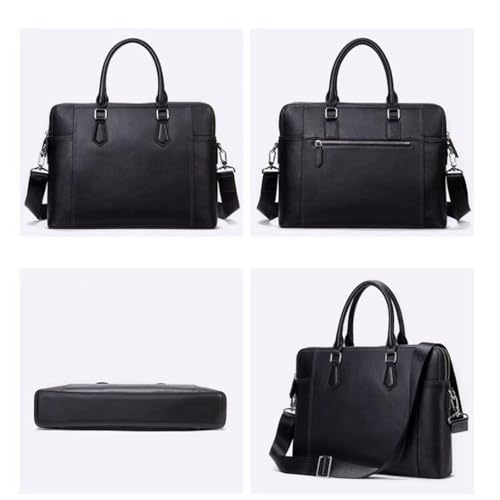 Maletín de cuero negro ejecutivo y elegante estilo mensajero 3