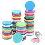 50 Stück Diffusor Nachfüllpads, 23mm Rund Bunt Diffusorpads für Ätherische Öle Mini Mikrofaser-Parfüm-Diffusorpad, Geruchslose Pads für Luftbefeuchter, Luftreiniger, Zuhause, Auto (Mehrfarbig)