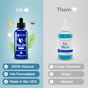 Kin+kind organic ear cleaner for dogs  made in the usa  easy to use  mess free dog ear drops for wax odor  itchy dog ears wwitch hazel tea tree oil  aloe vera  ear wash for dogs 4 fl oz   cucciolini doodles