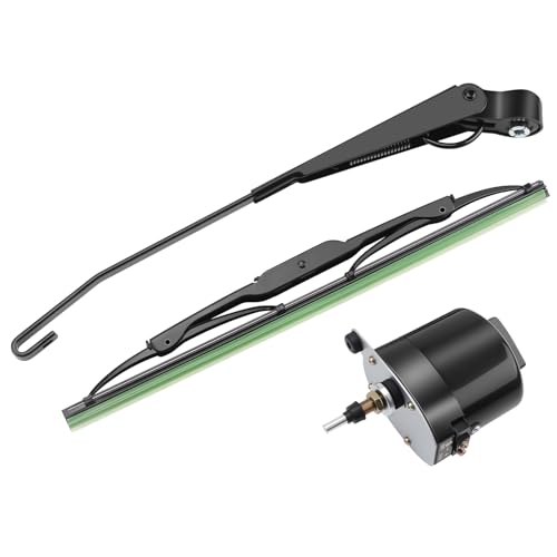 KAOLALI Motore tergicristallo universale 12 V 105° con braccio tergicristallo per trattore, camper, roulotte, barche da pesca, trattori