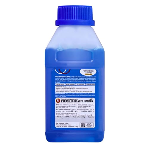 Image of PALCO Car Windshield Cleaner Liquid Concentrate 100ml (Pack of 12) Windshield Washer Fluid for Car for Streak Free Glass Finish with Car Wiper Liquid (Add 50ml in 2L Water in Windshield Tank)