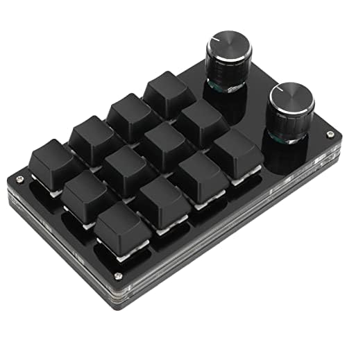 Cryfokt CRYFOKTB3M0YA9H1S5213-12 One Handed Programmable Mechanical Keyboard, 12 Keys Rgb Programmable Macro Keyboard With Knob Plug And Play Multifunctional Mechanical Gaming Keypad Function Keypad For thumb #1