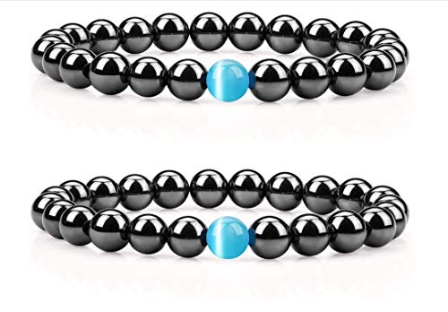 Drkao 2 Pack Magnetic Anklets And 2 Bracelets Blue Color, Ankle Wrist Band, Magnetic Therapy, Support Immune System, Relieve Stress And Frustration, Amazing Gift #TOP2