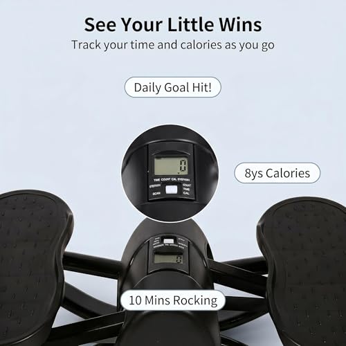 Image of Low-Impact Lateral Rocking Fitness Stepper for Knees and Joints,Home Workout Machine,Rock Stepper Machine with Digital Display,Track Time,Reps,Calories for Legs,Glutes,Abs