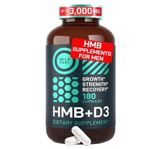HMB and Vitamin D3 Supplement Capsules - Muscle Growth, Strength, Performance and Recovery Support - B-Hydroxy B-Methylbutyrate 1,000 MG HMB Supplements with Calcium, D3 250%DV - 90 Serve, 180 Caps