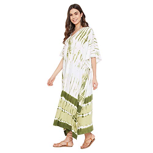 Image of Oussum Women Kaftan Plus Size Polyester Summer Lightweight Caftan Swimsuit Cover Ups Maxi African Mumu Lounge House Dress