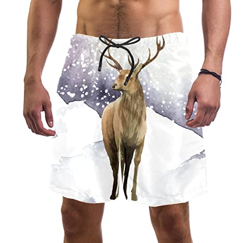Short de plage cerf élan homme séchage rapide pour le bain d'hiver