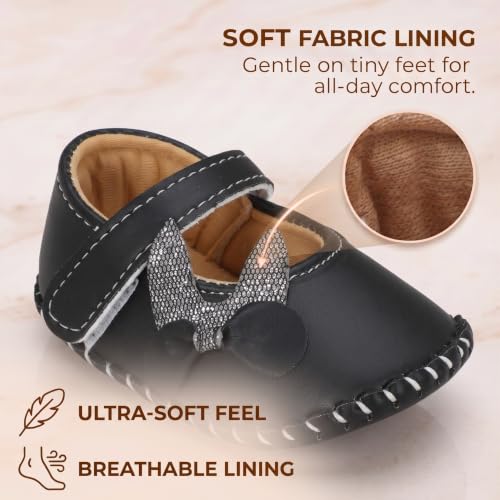 Image of PureSole Baby Girl Ballerina Shoes 6-12 Months | Elegant Party Booties