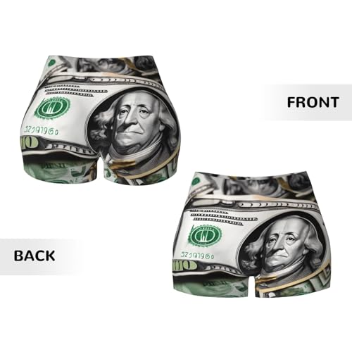 Banknote Patterns Pattern Sports Shorts, high Elastic Slim Fitness Pants, Suitable for Yoga/Leisure/Daily wear3