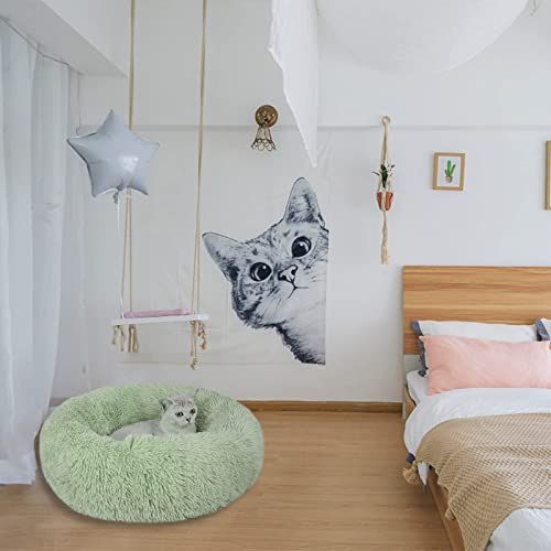 Awolf Cat Beds For Indoor Cats, 20 Inch Fluffy Calming Washable Cat Bed For Small Medium Large Cat & Dog, Self Warming Donut Faux Fur Cat Bed With Slip-Resistant Bottom #TOP6