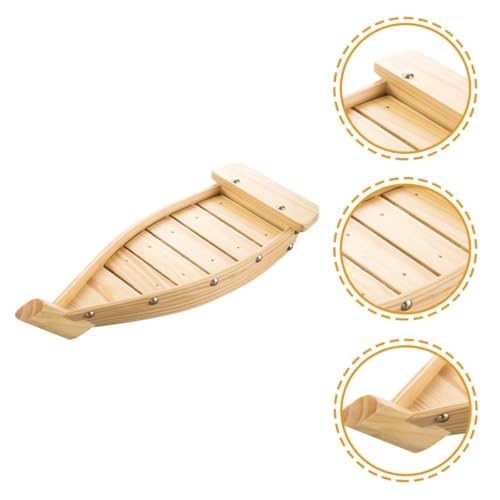 Bandeja de servir sushi en forma de barco de madera 37cm miniatura 3