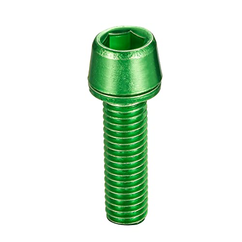 Bicycle Stem Bolts Color Tapered Head Bolt With Washer Screw M5X18Mm For Road Bike,Mtb,Bmx,Folding - 6Pcs (Green) #TOP1
