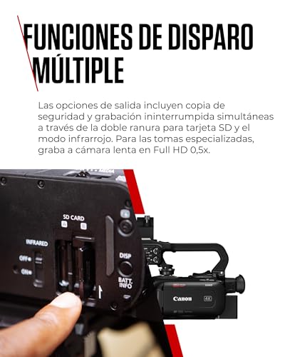 Canon XA60 4K Full HD (videocámara UHD Zoom 20x, Sensor CMOS Tipo 1/2,3, Enfoque automático, estabilización de Imagen de 5 Ejes, Salida HDMI, Pantalla LC de 3,5 Pulgadas, transmisión UVC) Negra - imagen 8