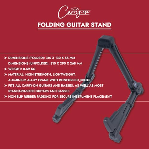 Carry-on Folding Guitar Stand, Portable and Lightweight, Suitable for Mini and full size Electric Guitars Acoustic Guitars - Image 4