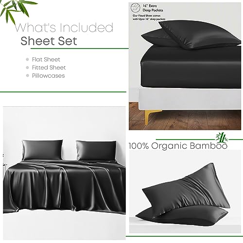 LINENWALAS King Bed Sheet Set, 300 Thread Count 100% Bamboo King Bedding Set - Image 2