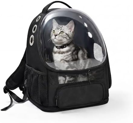 Amazon Basics Pet Carrier Backpack for Small Cats & Dogs, Collaps...