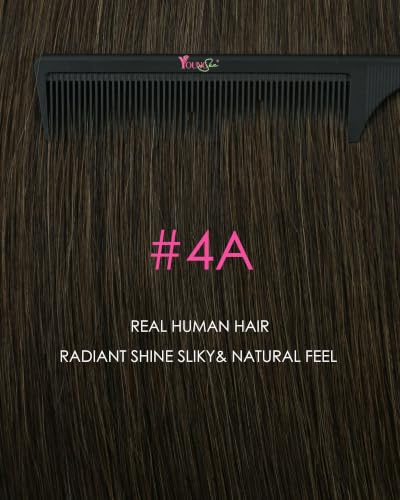 Image of YoungSee Dark Brown Tape in Extensions Ash Brown Invisible Tape in Hair Extensions Human Hair Can be Heat-Styled Tape ins Human Hair Extension for First-time Users 50g 16 Inch 20pcs