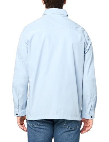 Image of Hugo Men's Cotton Mix Canvas Zip Up Overshirt