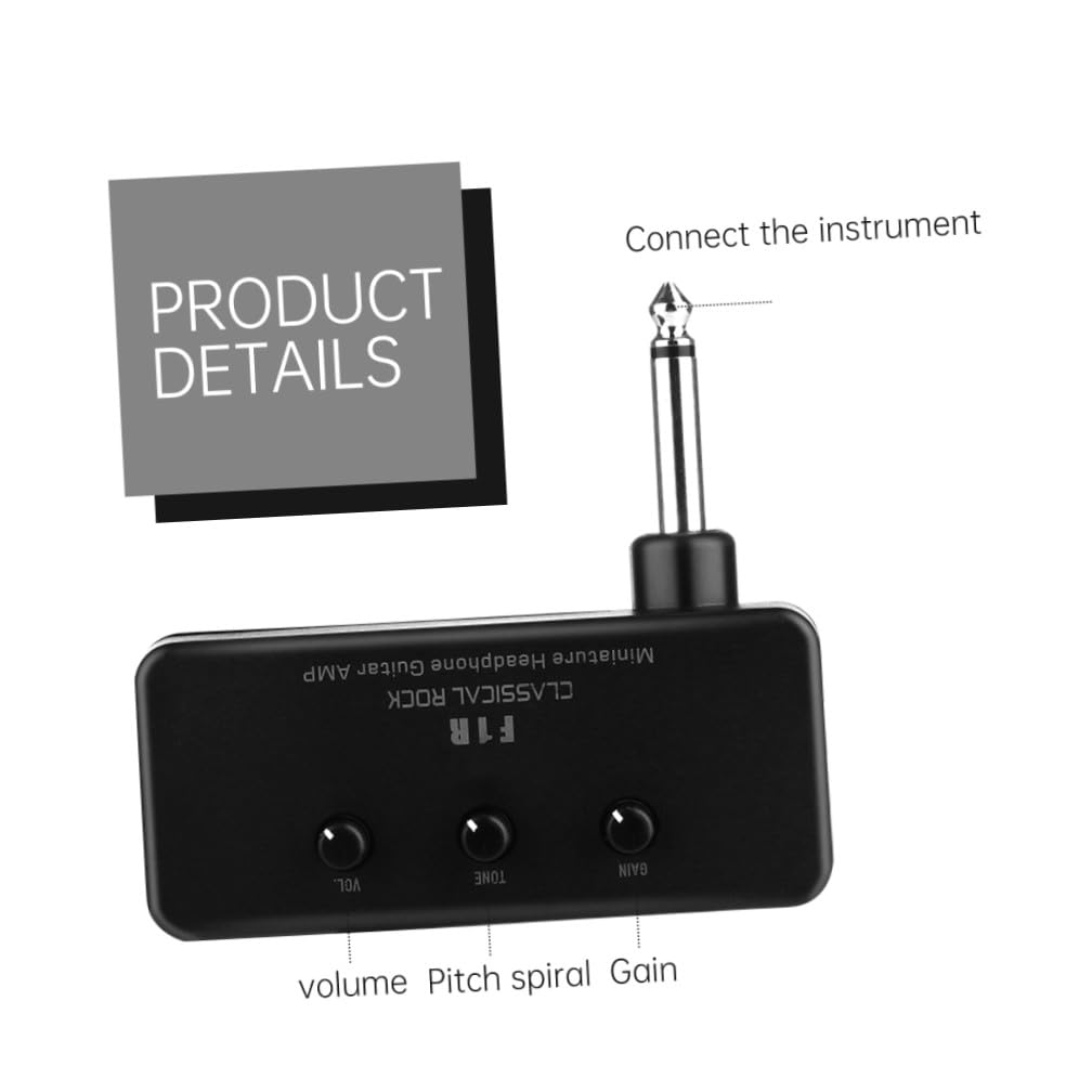 ibasenice Miniatur-gitarrenverstärker Mit Kopfhörer Kompakter Tragbarer Bass-gitarrenverstärker Gitarren Ukulelen Plug-and-Play Aus Hochwertigem Aluminium Und Abs-Kunststoff