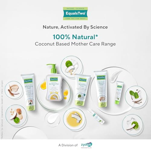 Image of EQUALSTWO by Zydus Nipple Care Gel for Cracked & Sore Nipples, 25gm, 100% Natural Soothing Nipple Gel Cream for Breastfeeding & New Mom, Hypoallergenic, Dermatologically Tested, Pack of 2