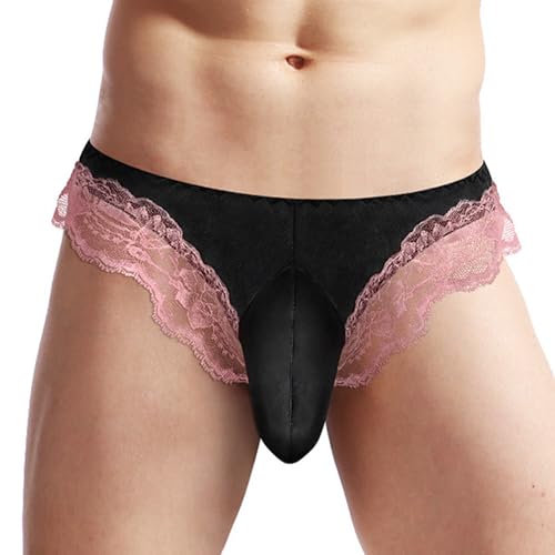 Men's Sheer Lace Thong Breathable Material Unique Pattern Intricate Lace Details, Daily & Night Wear.2
