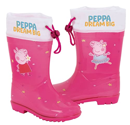 Requeteguay Urban RU Botas de Agua Peppa Pig | Botas de Agua Peppa Pig para Niñas | Botas Agua Peppa Pig con Suela Antideslizante y Cierre con Cordón (numeric_24) Cover