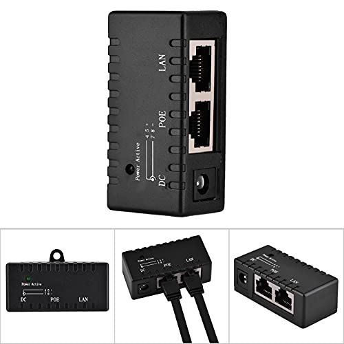 Adaptador POE, Fuente de Alimentación Rápida vía Red LAN, Divisor Ethernet, Compatible con 1 Dispositivo PC para Dispositivos CPE (Negro) miniatura 4