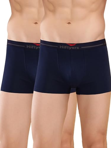 Image of HiFlyers Men's Cotton Spandex Odour-Free, Long Lasting Comfort, All Day Fresh and Confidence Dark Knight Collection Solid Trunks