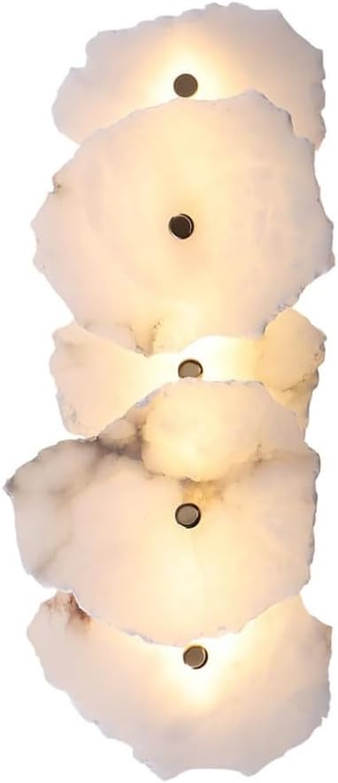 Modern Luxury Marble Wall Sconce Natural Stone White Alabaster Glass Wall Light Long Linear Bedside Wall Mounted Lamp Suitable for Living Room Bedroom Bathroom Hallway Ideal for Luxury Hotel Porch Dec