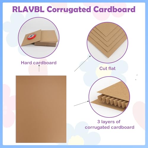 Image of RLAVBL 5 Pack 36x48 Large Corrugated Cardboard Sheets, Flat Cardboard Inserts for Shipping, Mailing, Packing, DIY Crafts