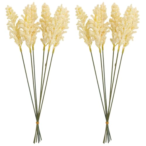 TOPPERFUN 12Pcs Fake Corn Ear Stalks 12.6in Artificial Corn Ear Flowers Milky White Fake Wheat Arrangement for Home Decoration Wedding Photography
