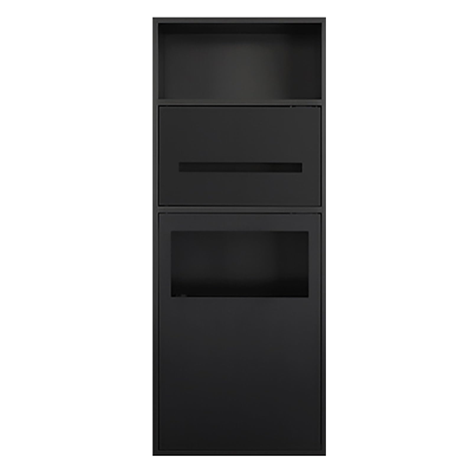 Mensole per nicchia Doccia in Acciaio Inox Nero Opaco con Cestino Integrato, Contenitore Impermeabile per Articoli da Bagno, Organizer per Carta igienica e Shampoo, soluzioni per l