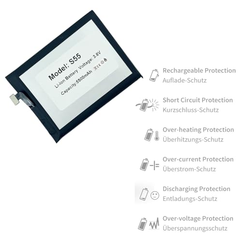 Aousavo Batteria di ricambio per S55, compatibile
