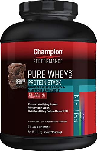 Amazon チャンピオン ピュアホエイ プロテインスタック チョコレートブラウニー 2 27kg Champion Performance Champion Nutrition ホエイプロテイン