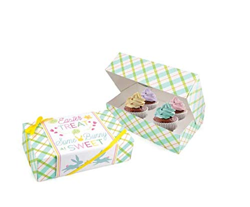 Celebrate It - Juego de 2 cajas de dulces de Pascua con cinta para hornear galletas, donas, brownies y pasteles de 9.8 x 5.9 x 2.75 pulgadas