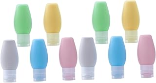minkissy 10 Pçs Garrafa De Viagem Recipientes De Maquiagem Garrafas De Viagem De Silicone Tampa Flip Garrafa Vazia Garrafa De Tubo Portátil Loção Para Garrafa De Licor Frasco De Garrafa De