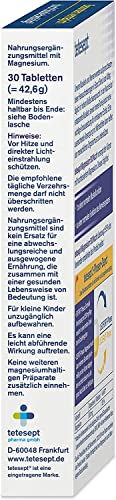 tetesept Magnesium 500 Nacht Tabletten für entspannte Muskeln im Schlaf, 30 St. Tabletten