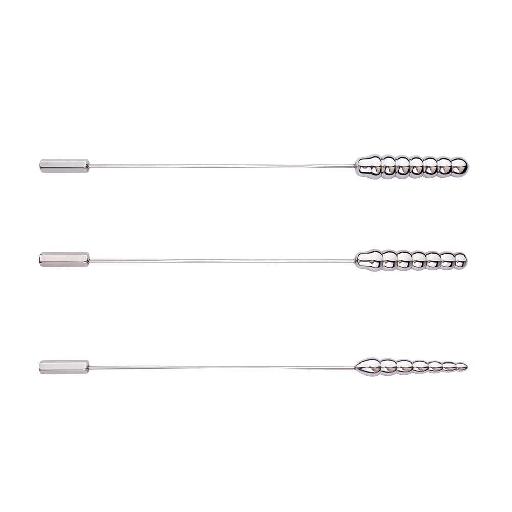 SM Penis Plug Edelstahl Harnröhren Plug, Harnröhren Dilator Set Erotik Spielzeug Für Männer Urethral Dilatoren,265mm Die Lange Katheter Penis Plug Stretching Beaded Schaft (S+M+L)