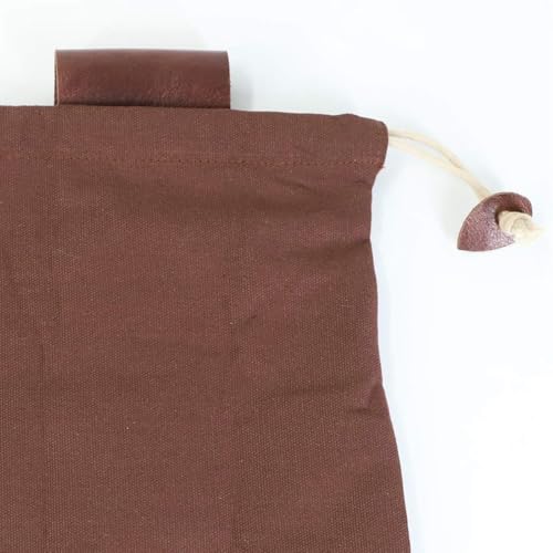 Waxed Canvas Foraging Pouch, Collapsible Foraging Bags with Drawstring, Leather Mushroom Belt Pouch for Hiking Camping Hunting Outdoor Tools Storage (Brown) 6 Waxed Canvas Foraging Pouch, Collapsible Foraging Bags with Drawstring, Leather Mushroom Belt Pouch for Hiking Camping Hunting Outdoor Tools Storage (Brown) - Image 6