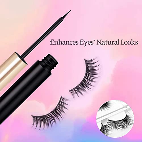 Magnetic Eyelashes With Eyeliner - Magnetic Eyeliner And Lashes Kit, 5D Faux Mink Lashes,Eyelashes Long Reusable False Lashes (3 Pairs) #TOP6