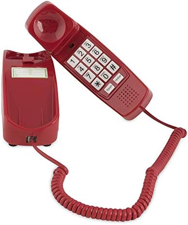 Landline Phones for Home - Telephones for Hearing Impaired - Corded Phone for Seniors - Retro Home Phone - Old Phone Improved Version of Landline Phone - Analog Phone - Big Button, iSoHo Phones (Red)