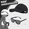 MK MATT KEELY Baseball Cap Sunglasses Set for Boys Girls 3-10 Years Shades Unisex Kids Adjustable Sports Sun Hat Summer Outdoor Accessories,Black #4
