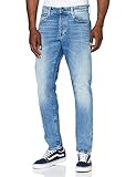 Normal sitzender Bund G-STAR RAW Herren Jeans 3301 Straight Tapered, Lt Indigo Aged C052-8436, 34W / 32L