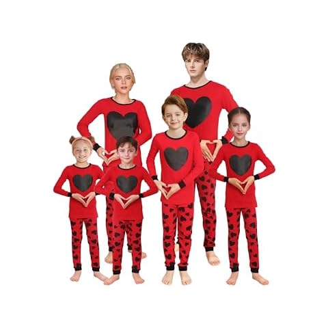Family Feeling Little girls Pajamas Long sleeve heart Cotton Pyjamas Valentines Day boys Toddler Kid Pjs size 2T Cover