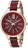 anne klein women s ak 1412rgby rose gold tone and burgundy shimmer resin bracelet watch