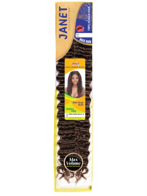 Janet Collection Human Hair Braids Deep Bulk (14"-16") (BURGUNDY, 16")